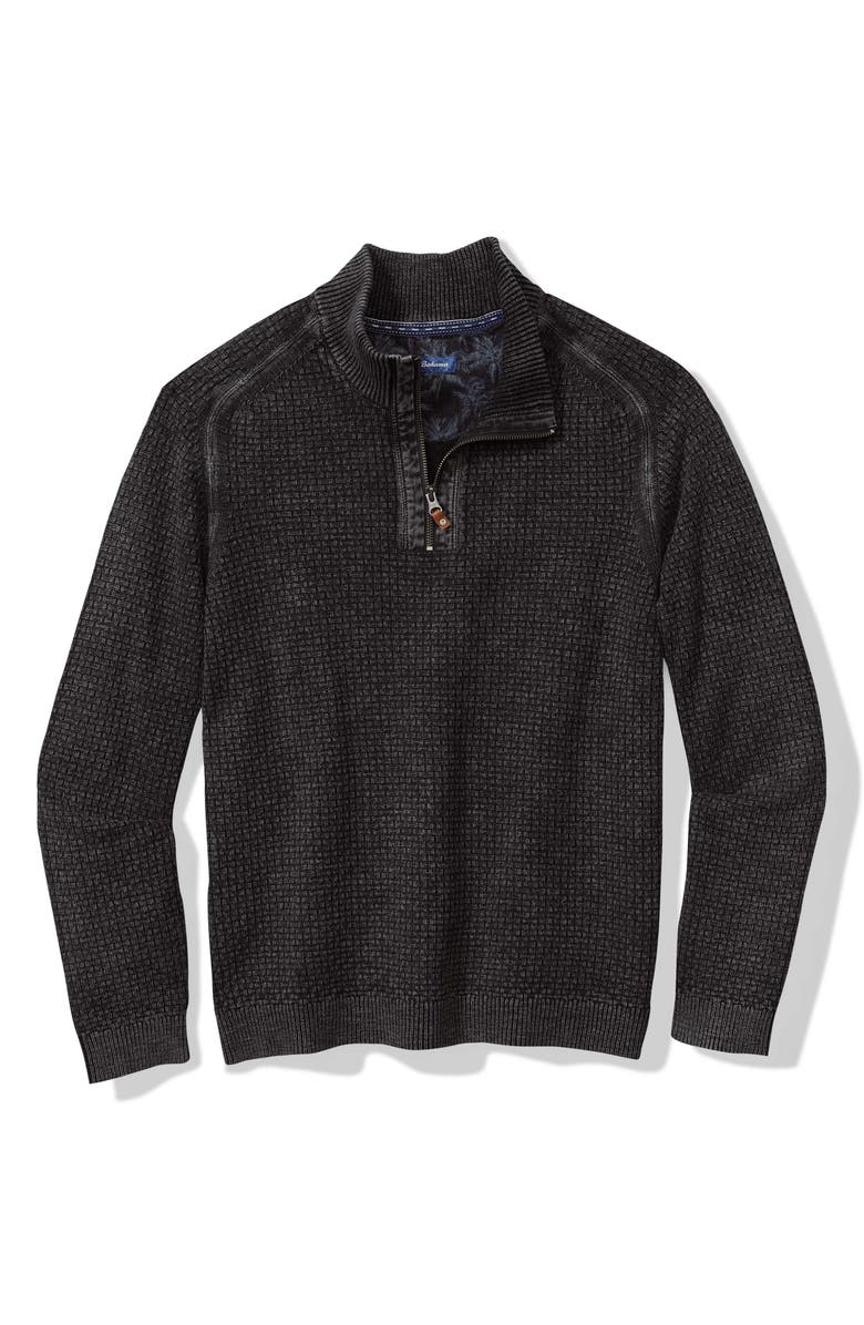 Tommy Bahama Sunbreak Half Zip Textured Cotton Sweater, Main, color, 