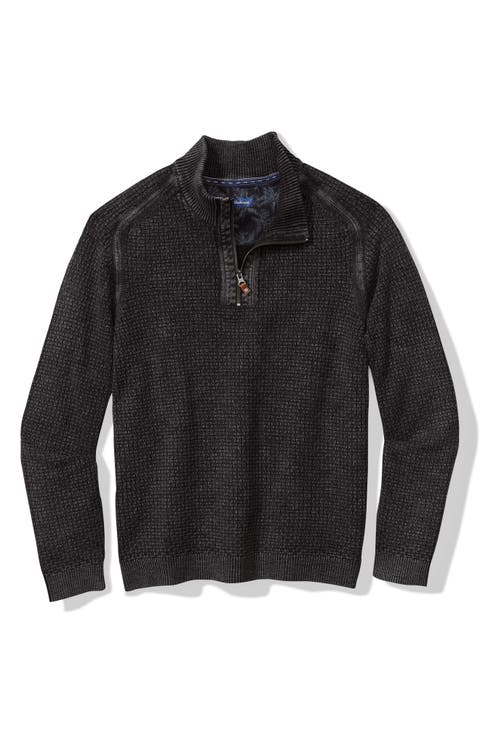 Sunbreak Half Zip Textured Cotton Sweater