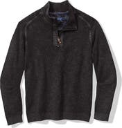 Tommy Bahama Sunbreak Half Zip Textured Cotton Sweater