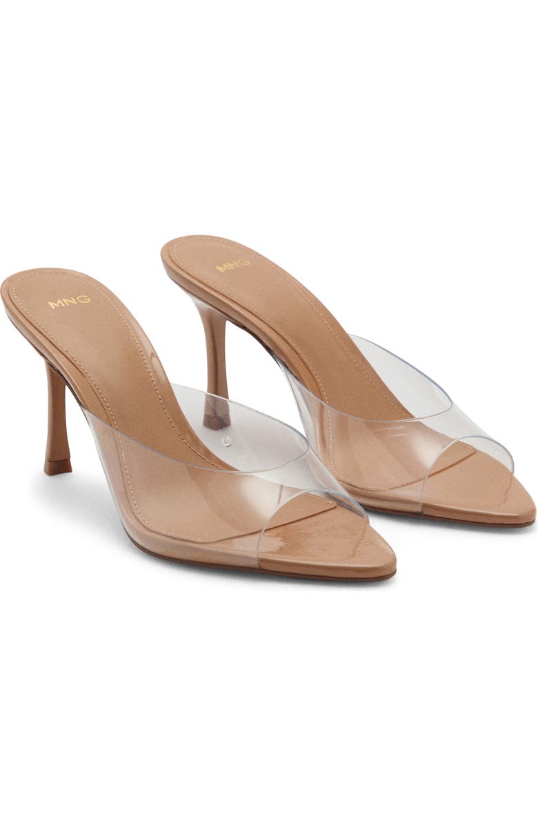 MANGO Vinyl Panel Sandal, Main, color, Beige
