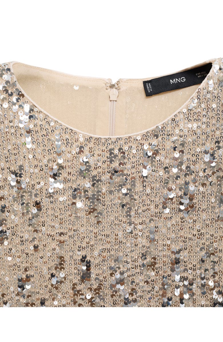 MANGO Sequin Long Sleeve T-Shirt, Alternate, color,