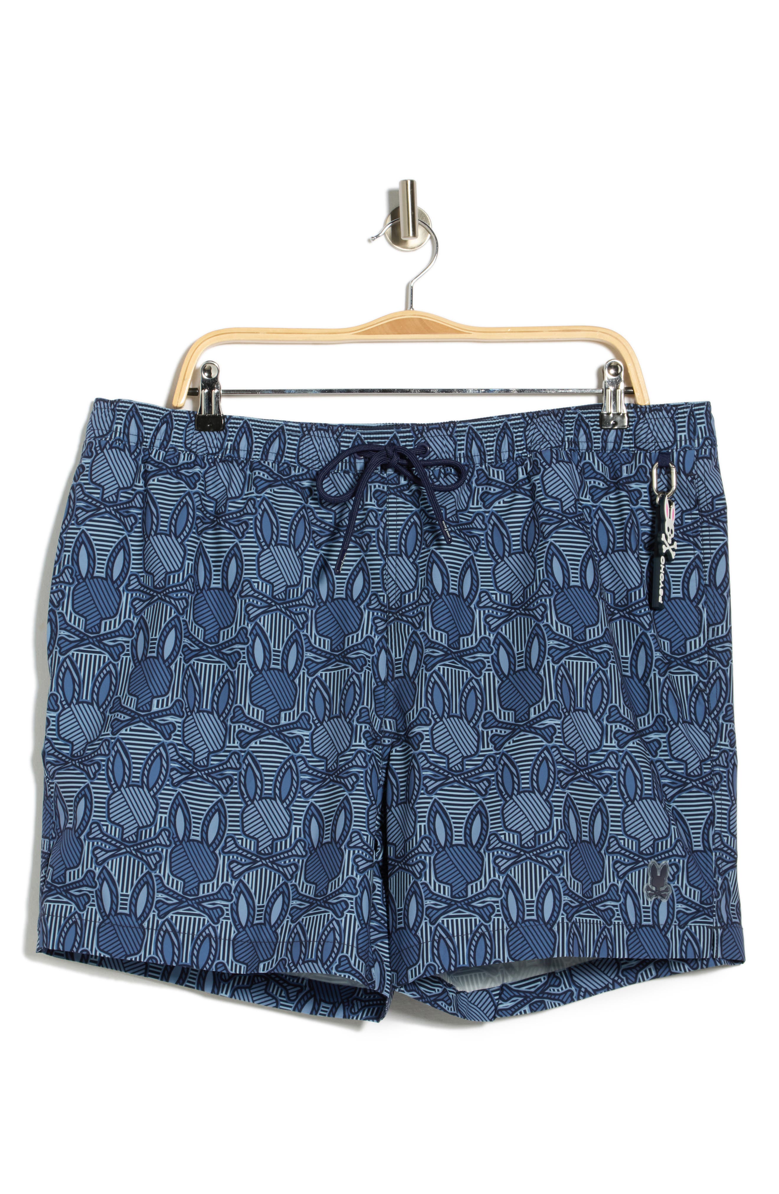 Psycho Bunny Reeves Bunny Print Swim Trunks