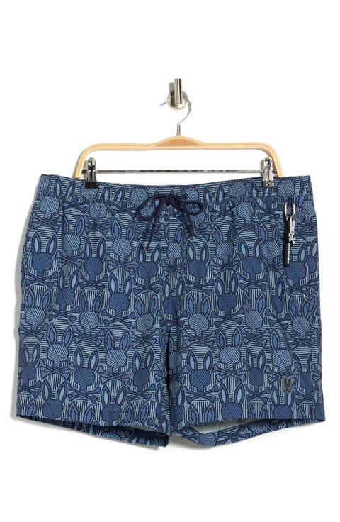 Reeves Bunny Print Swim Trunks