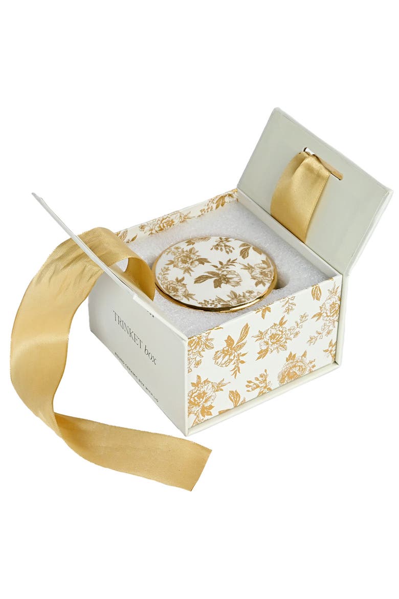 Gold Delft Trinket Dish with Lid, Alternate, color, Gold Delft