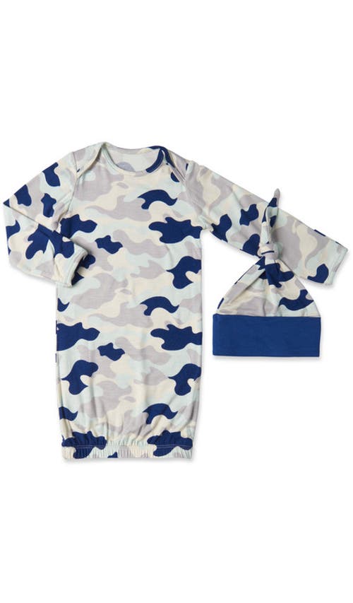 Everly Grey Analise During & After 5-piece Maternity/nursing Sleep Set In Blue