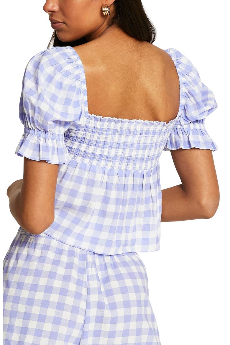 Gingham Check Swing Crop Top, Alternate, color, LIGHT PURPLE