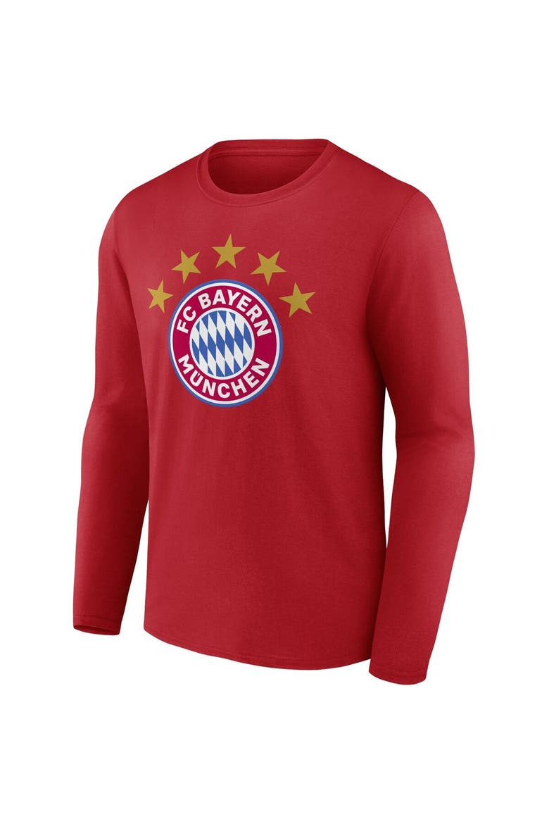 Men's Fanatics Branded Red Bayern Munich 5-Star Crest Long Sleeve T-Shirt, Alternate, color, Red