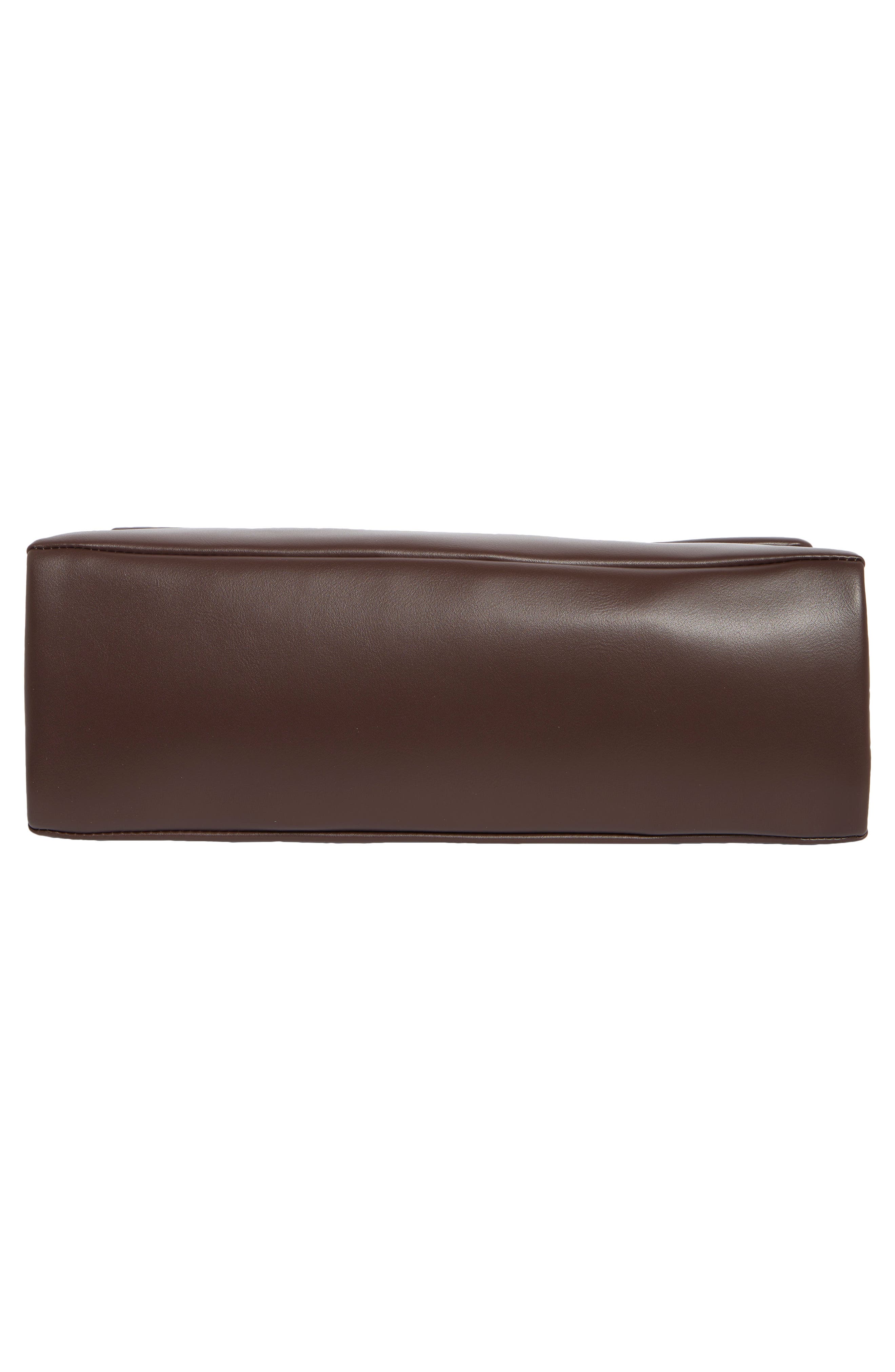 Faux Leather Satchel, Alternate, color, FRENCH ROAST