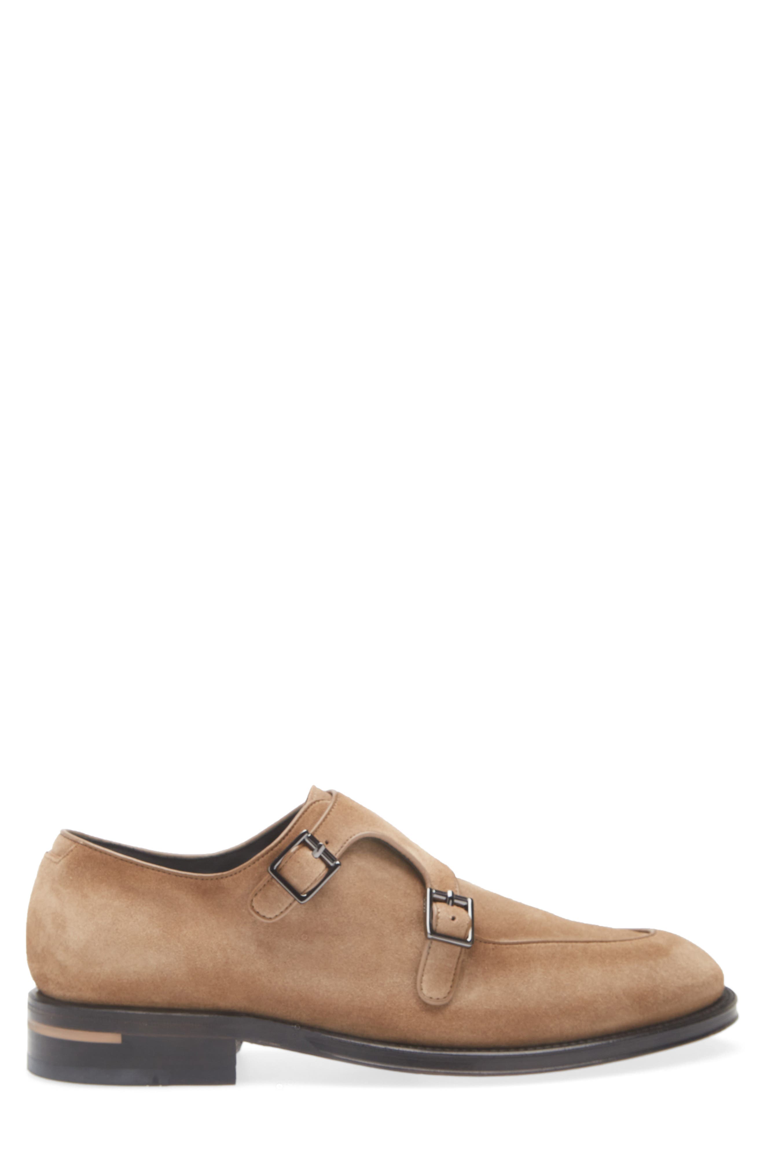 BOSS Terry Double Monk Strap Shoe, Alternate, color, Beige