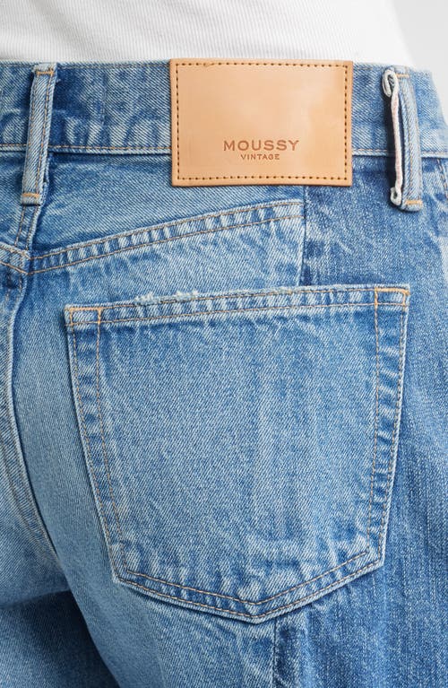 Moussy Vintage Micco Remake Tapered Wide Leg Jeans In Blue