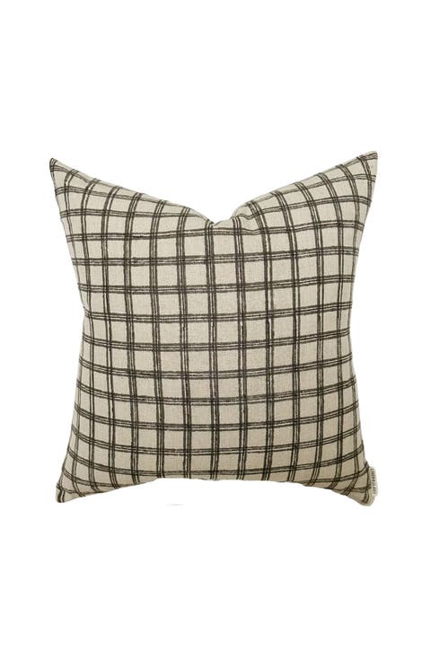 Beck Blue Brown Plaid Pillow Cover