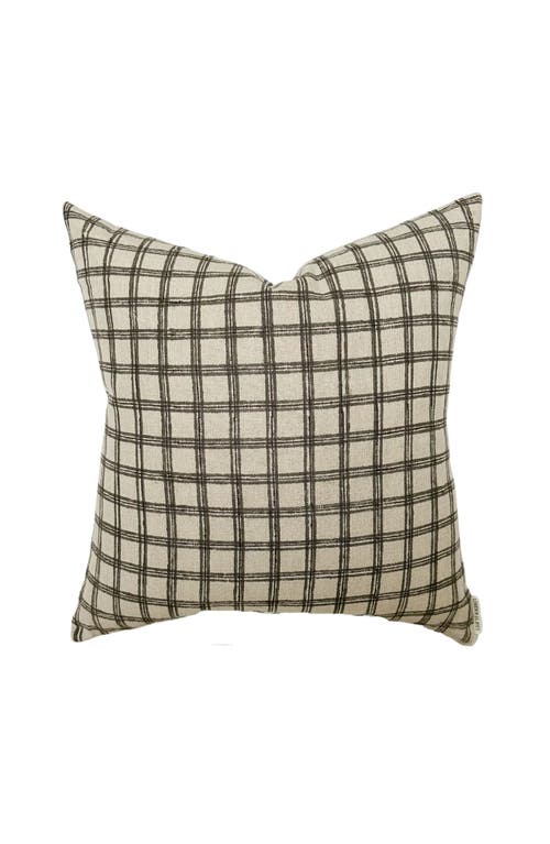 Linen & James Beck Blue Brown Plaid Pillow Cover In Natural