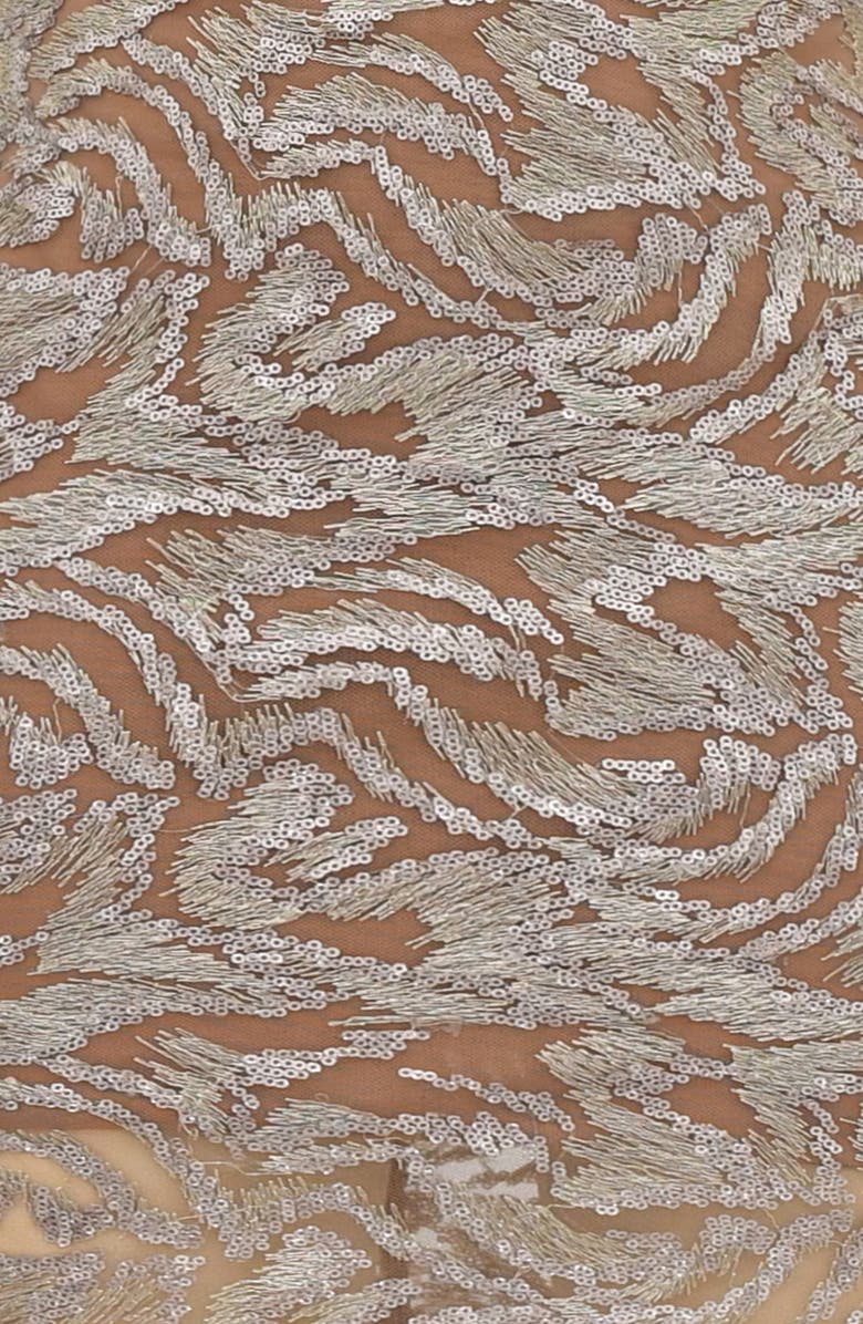 HOUSE OF CB Giada Beaded Halter Gown, Alternate, color, Rose Gold