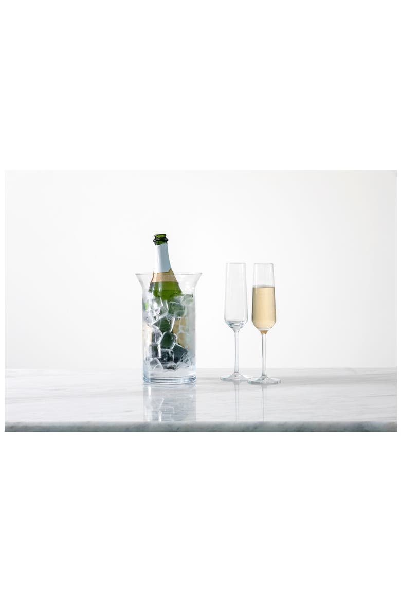 Set of 2 Pure Champagne Flutes, Alternate, color, CLEAR
