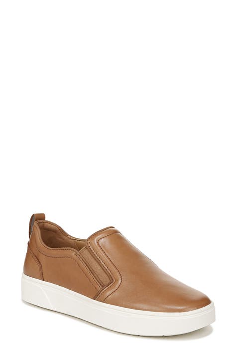 Brown shops leather slip on