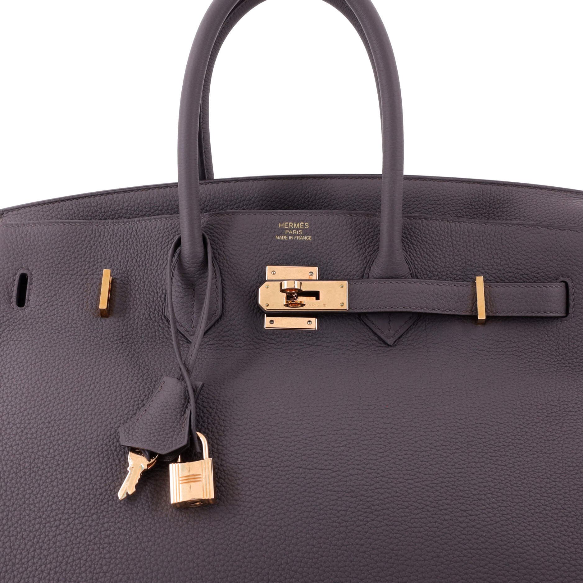 Pre-Owned Hermes Birkin Handbag Grey Togo with Rose Gold Hardware 35, Alternate, color, Etain