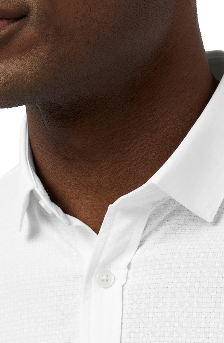 Mizzen+Main Porter Trim Fit Short Sleeve Performance Button-Up Shirt, Alternate, color, White
