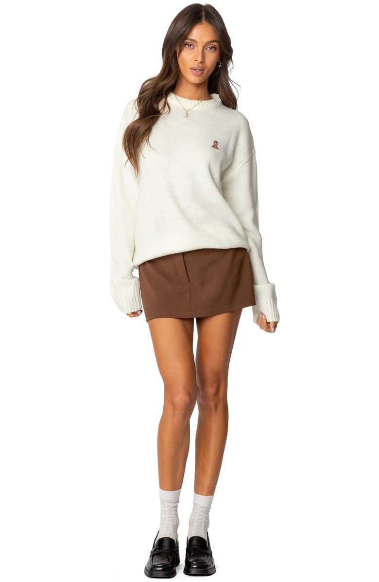 EDIKTED Marlie Tailored Micro Mini Skort, Alternate, color, Brown