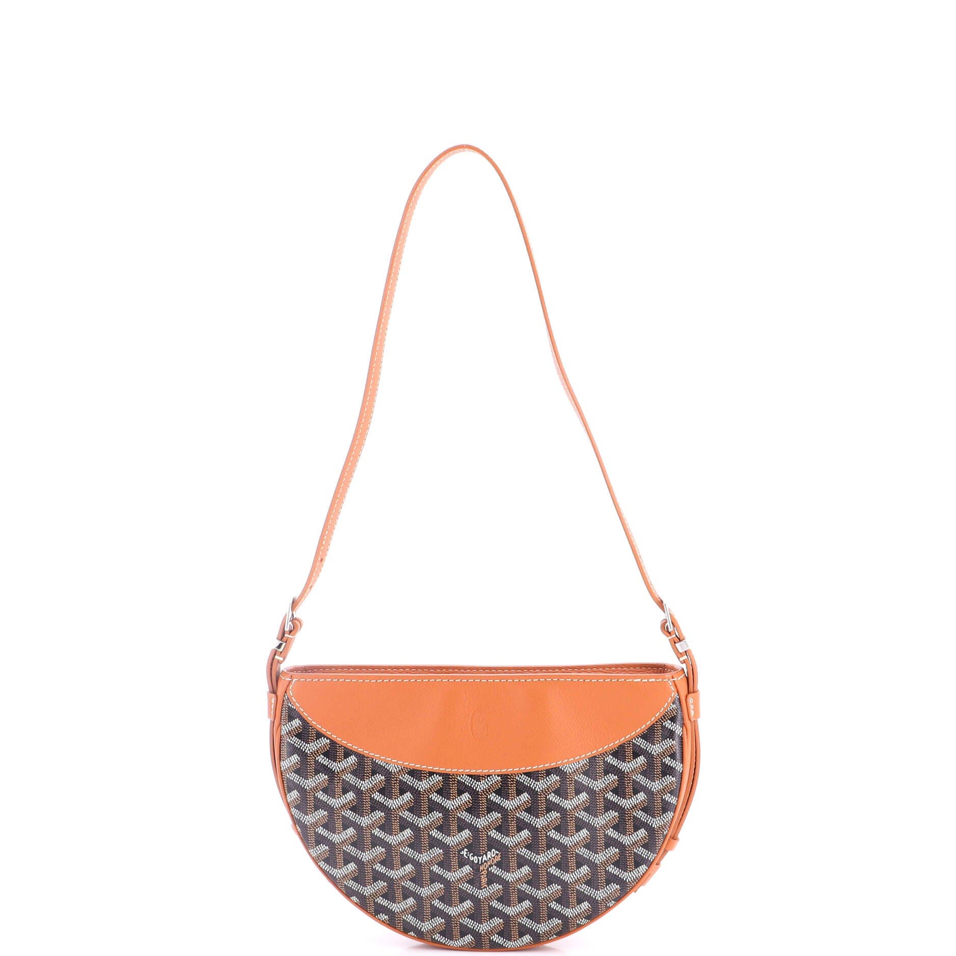 Hirondelle Shoulder Bag Coated Canvas and Leather, Alternate, color, Brown