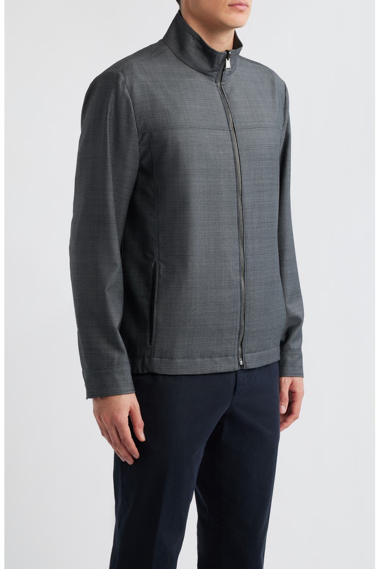 Reversible Water Repellent Wool Jacket, Alternate, color, CHARCOAL