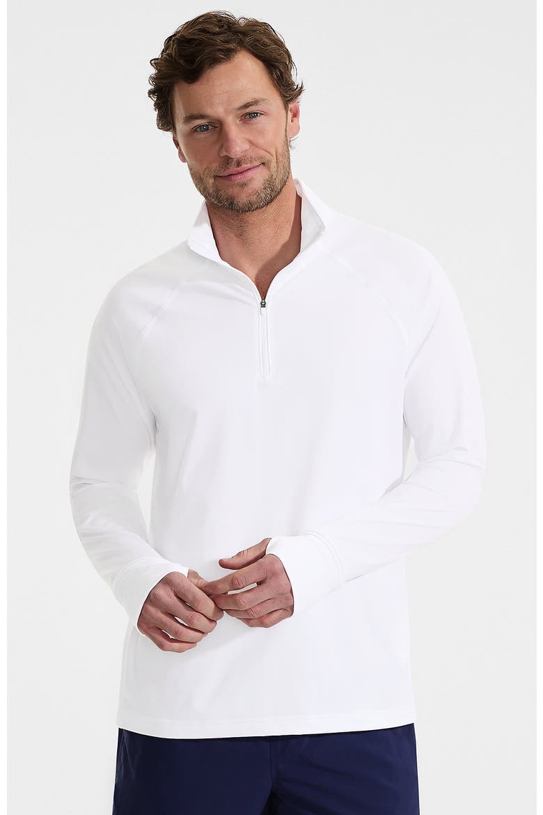 UPF 50 Cooling Quarter Zip Mock Neck Rash Guard Shirt, Main, color, White