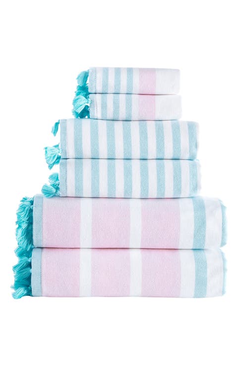 Stripe Turkish Cotton 6-Piece Towel Set