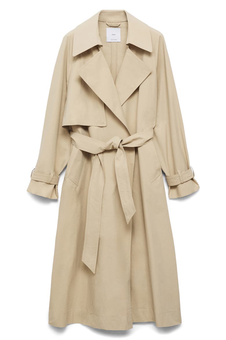 Cotton Trench Coat, Alternate, color, BEIGE