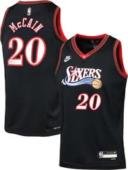 Nike Youth Nike Jared McCain Black Philadelphia 76ers Swingman Jersey - Classic Edition