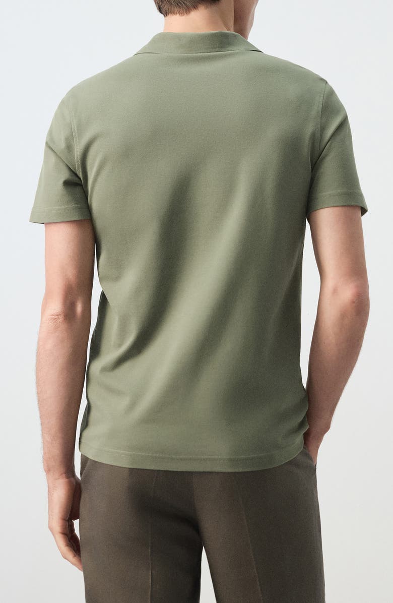 MANGO Slim Fit Stretch Cotton Blend Piqué Polo, Alternate, color, Khaki Green