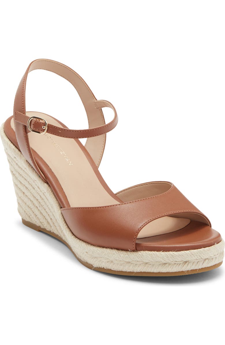 Stuart Weitzman Tia Wedge Sandal, Main, color, Saddle