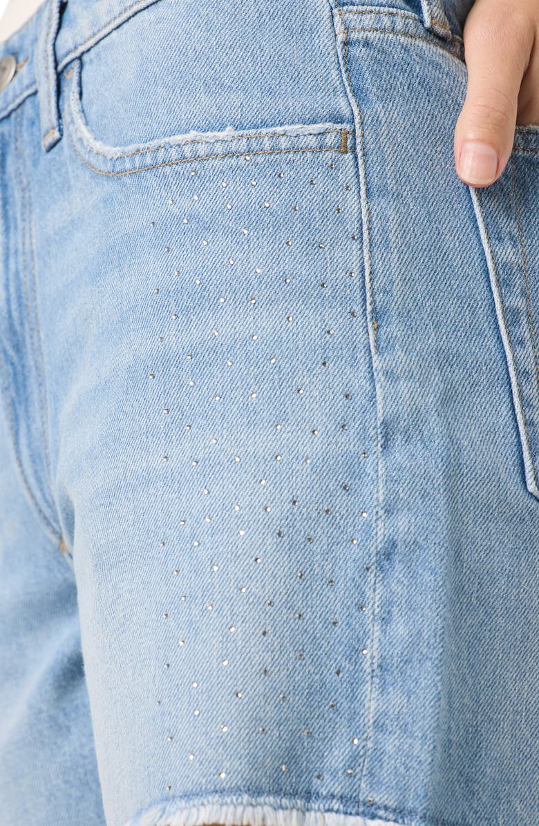 Joe's Crystal Embellished Relaxed Denim Cutoff Shorts, Alternate, color, Charity