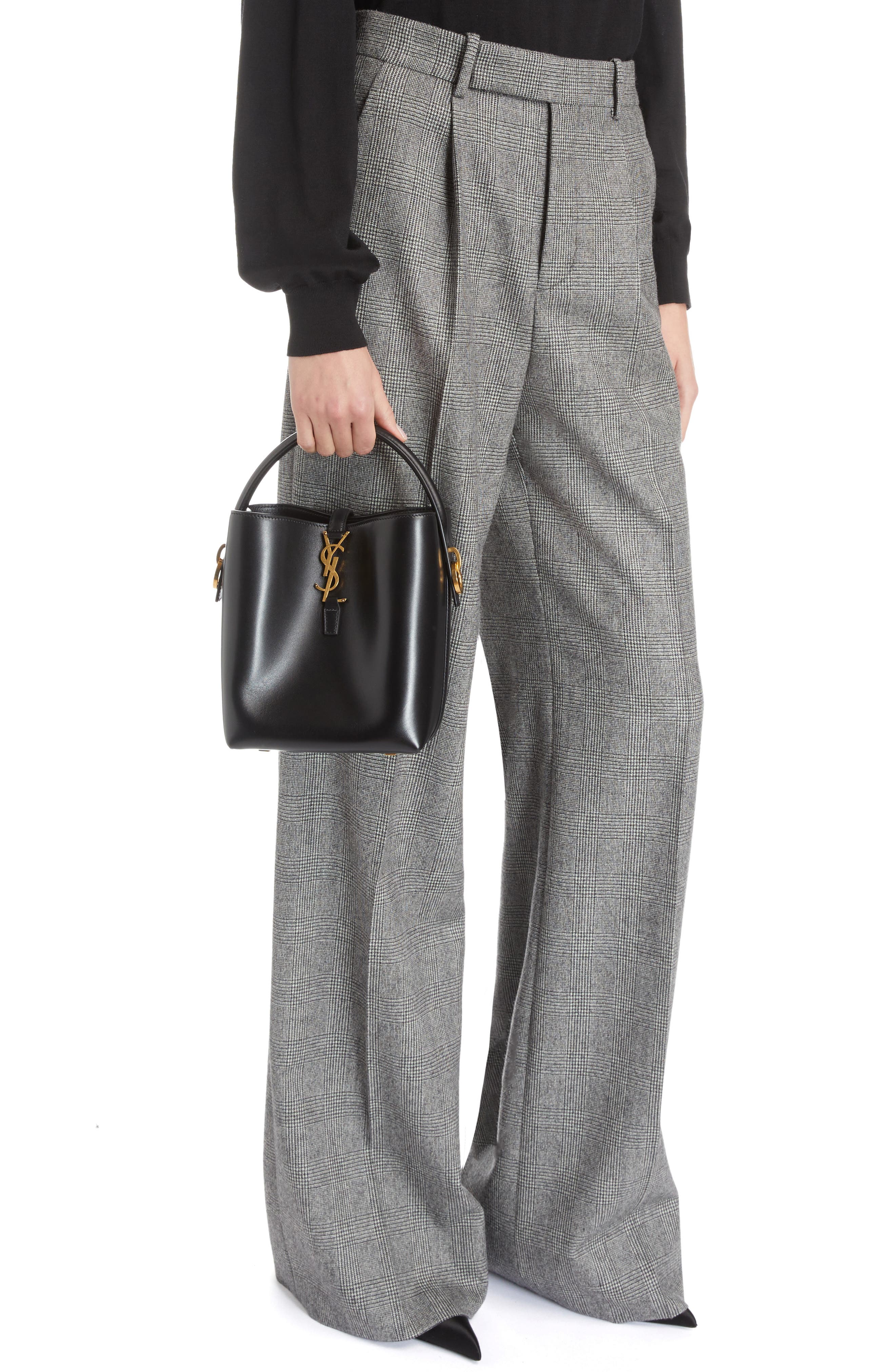 Saint Laurent Le 37 Leather Bucket Bag, Alternate, color, 