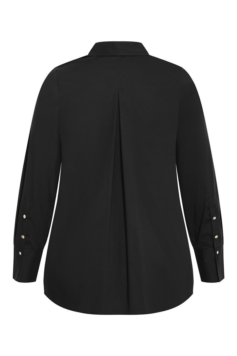 Elevated Stretch Woven Button-Up Shirt, Alternate, color, BLACK