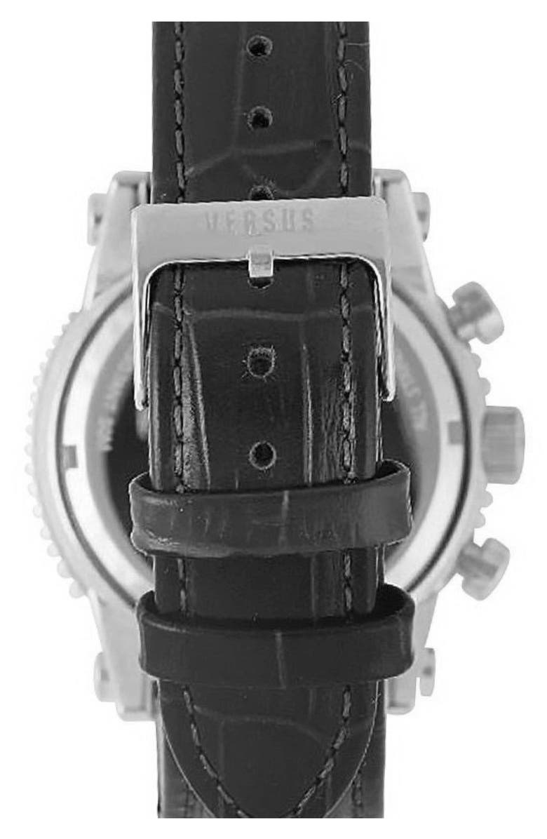 VERSUS Versace VERSUS by Versace 'Madison' Chronograph Leather Strap Watch, 42mm, Alternate, color,