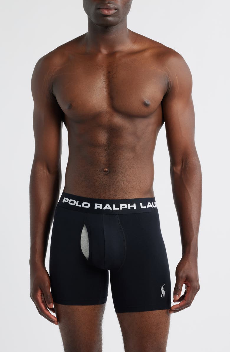 Polo Ralph Lauren Assorted 3-Pack Perfect Pouch Boxer Briefs, Main, color, Black