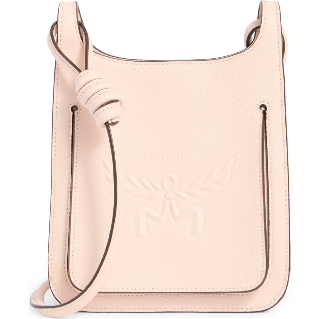 Mcm Mini Lauretos Leather Hobo Bag In Pink