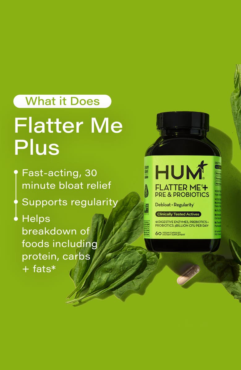 Hum Nutrition Flatter Me Probiotics Dietary Supplement, Alternate, color, 