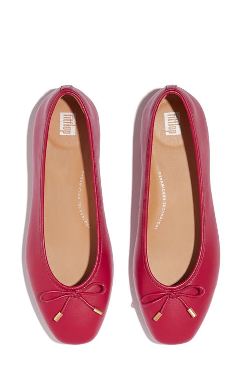 Fitflop Women's Delicato Bow Soft Ballerina Flats In Redberry