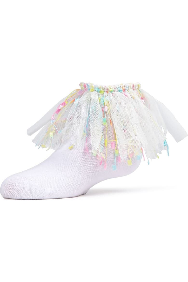 Confetti Anklet Sock, Main, color, White