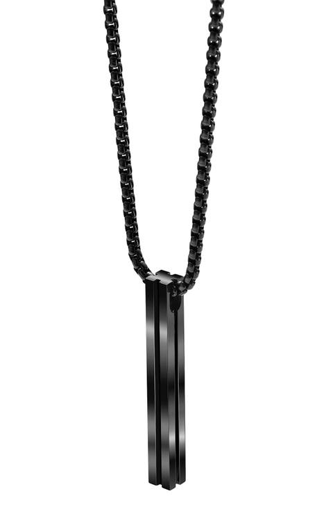 Men's Rectangular Bar Pendant Necklace