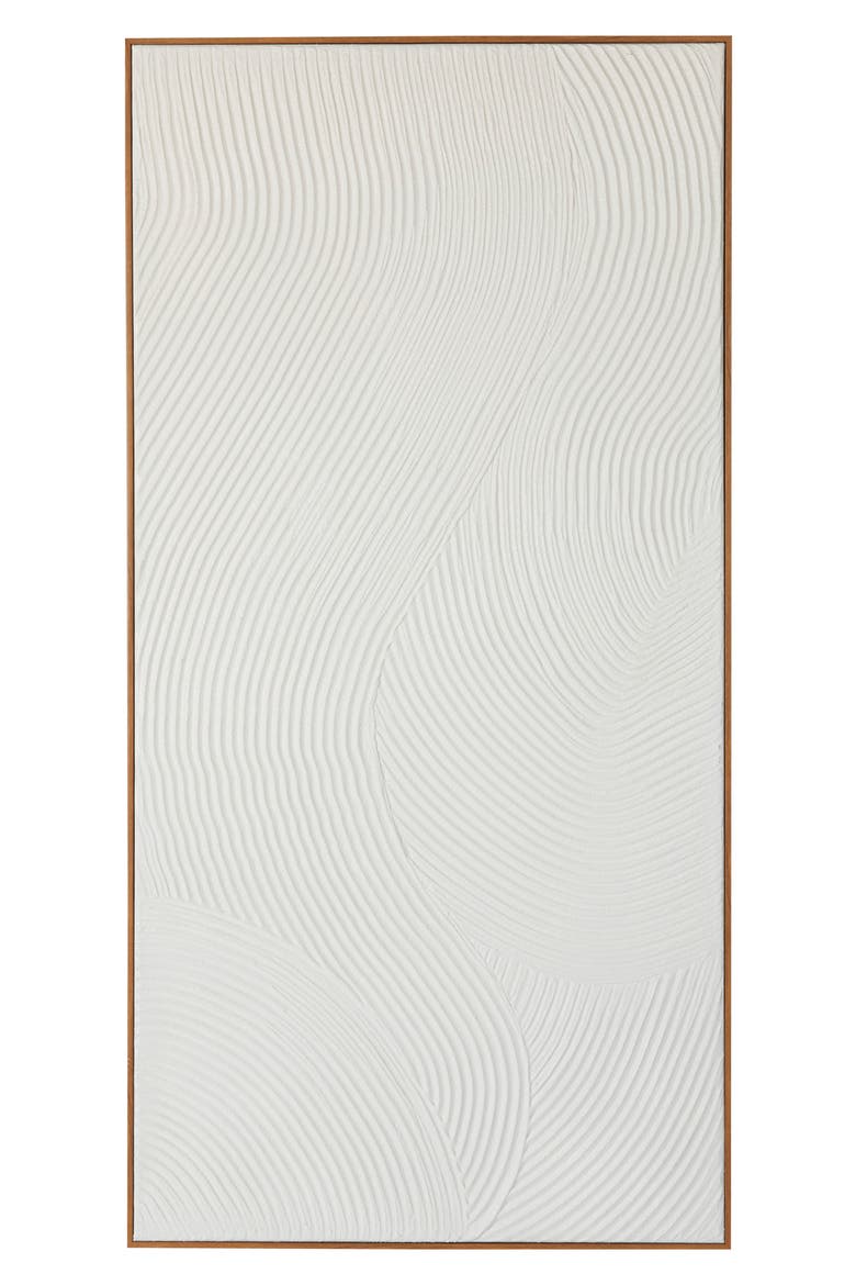Textured White Canvas Framed Wall Art, Main, color, WHITE