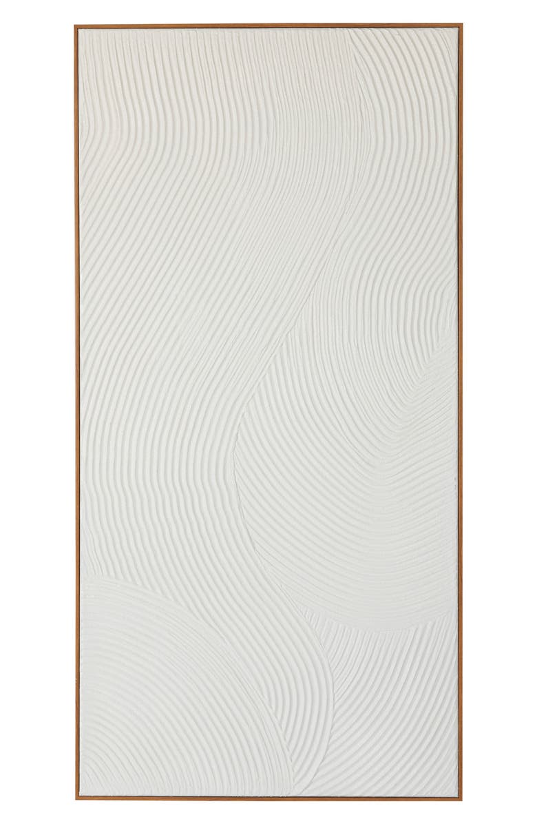 GINGER BIRCH STUDIO Textured White Canvas Framed Wall Art, Main, color, White