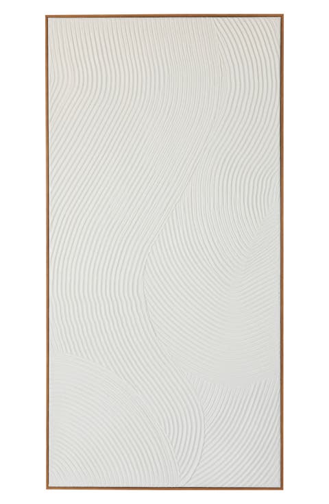 Textured White Canvas Framed Wall Art