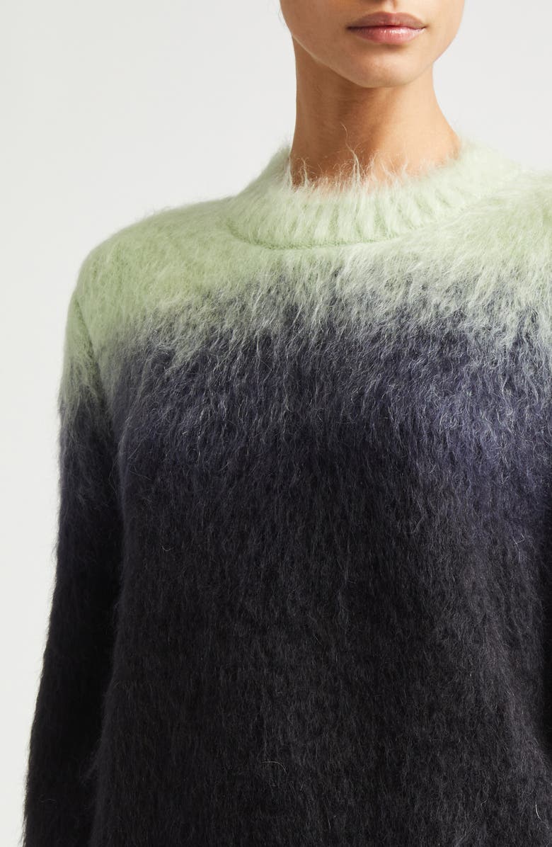 Jil Sander Brushed Mohair Blend Jacquard Crewneck Sweater, Alternate, color, After Eight