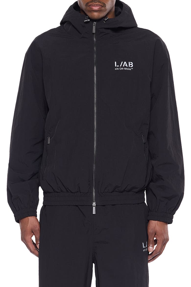 Reflective Diag Windbreaker, Main, color, BLACK