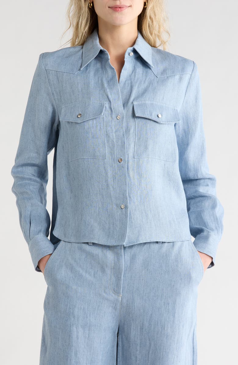TWP Carter Button-Up Shirt, Main, color, Light Indigo