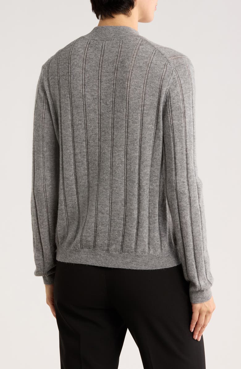 Bruno Magli Wide Rib Wool & Cashmere Sweater, Alternate, color, Grey