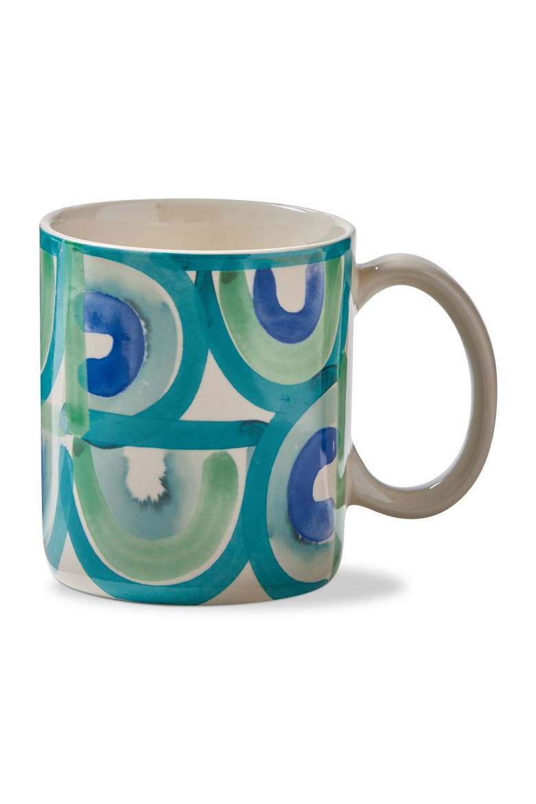 Watercolor Arch Mug Green Multi Stoneware Everyday, Main, color, Green