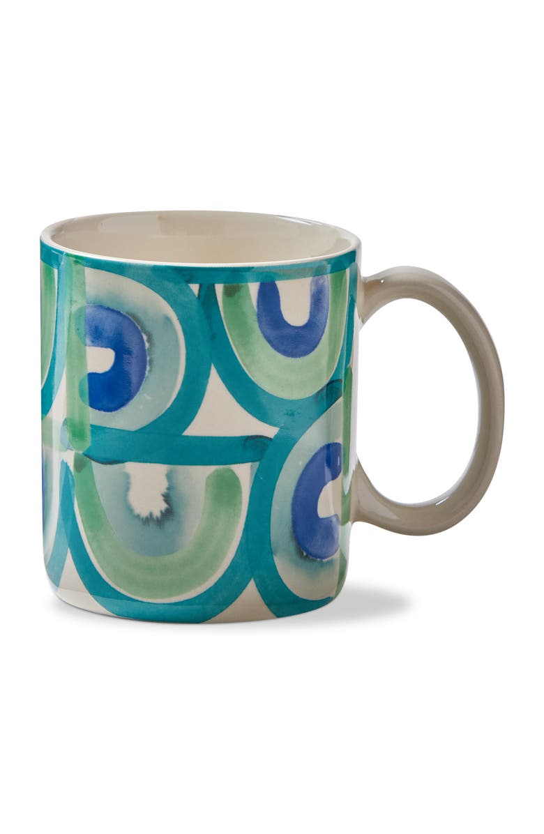 tag Watercolor Arch Mug Green Multi Stoneware Everyday, Main, color, Green