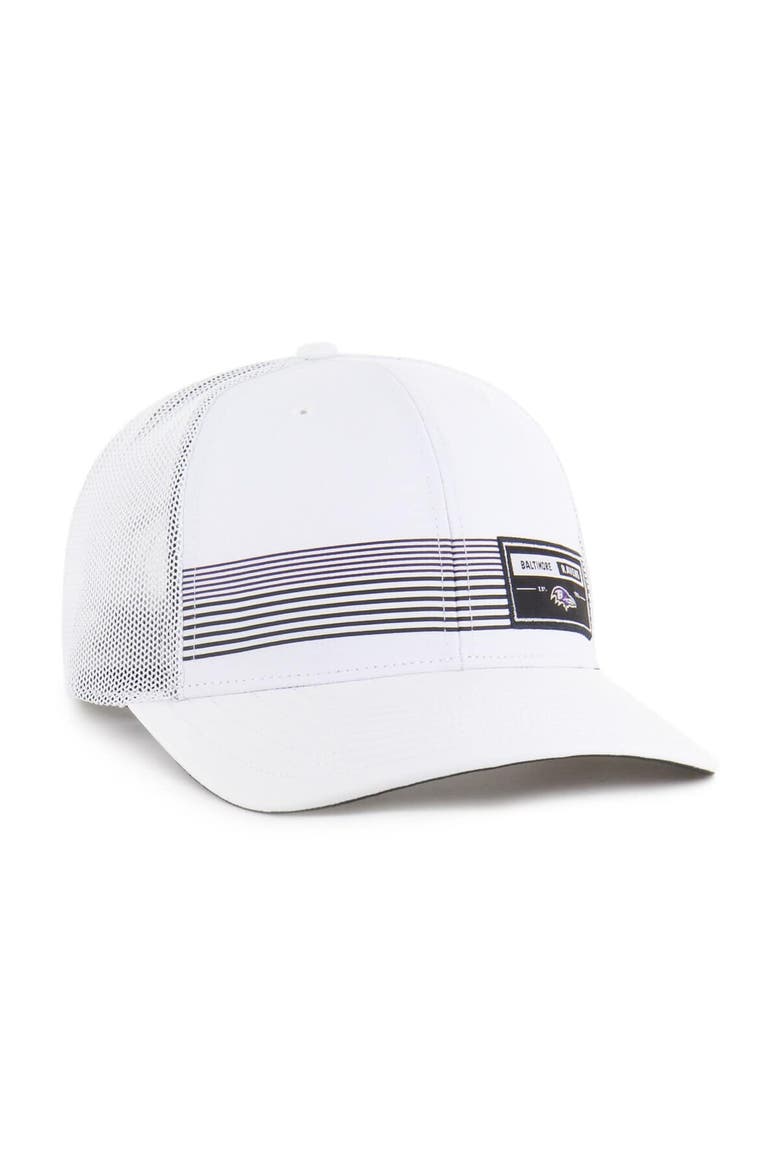 Men's '47 White Baltimore Ravens Rangefinder Trucker Adjustable Hat, Alternate, color, White